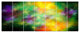 Colorful Sky with Blur Stars, Abstract Canvas Art Print, 83"x32", 7 Panels