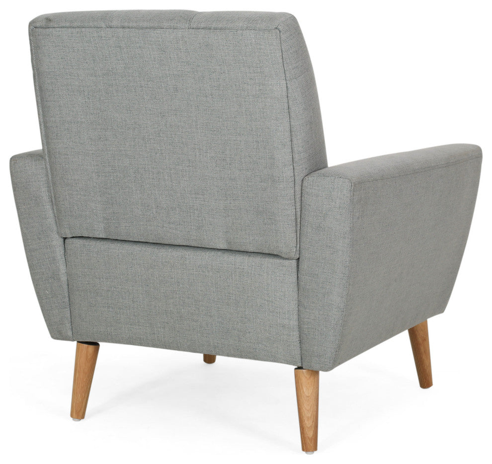 GDF Studio Angelina Mid-Century Fabric Club Chair, Gray