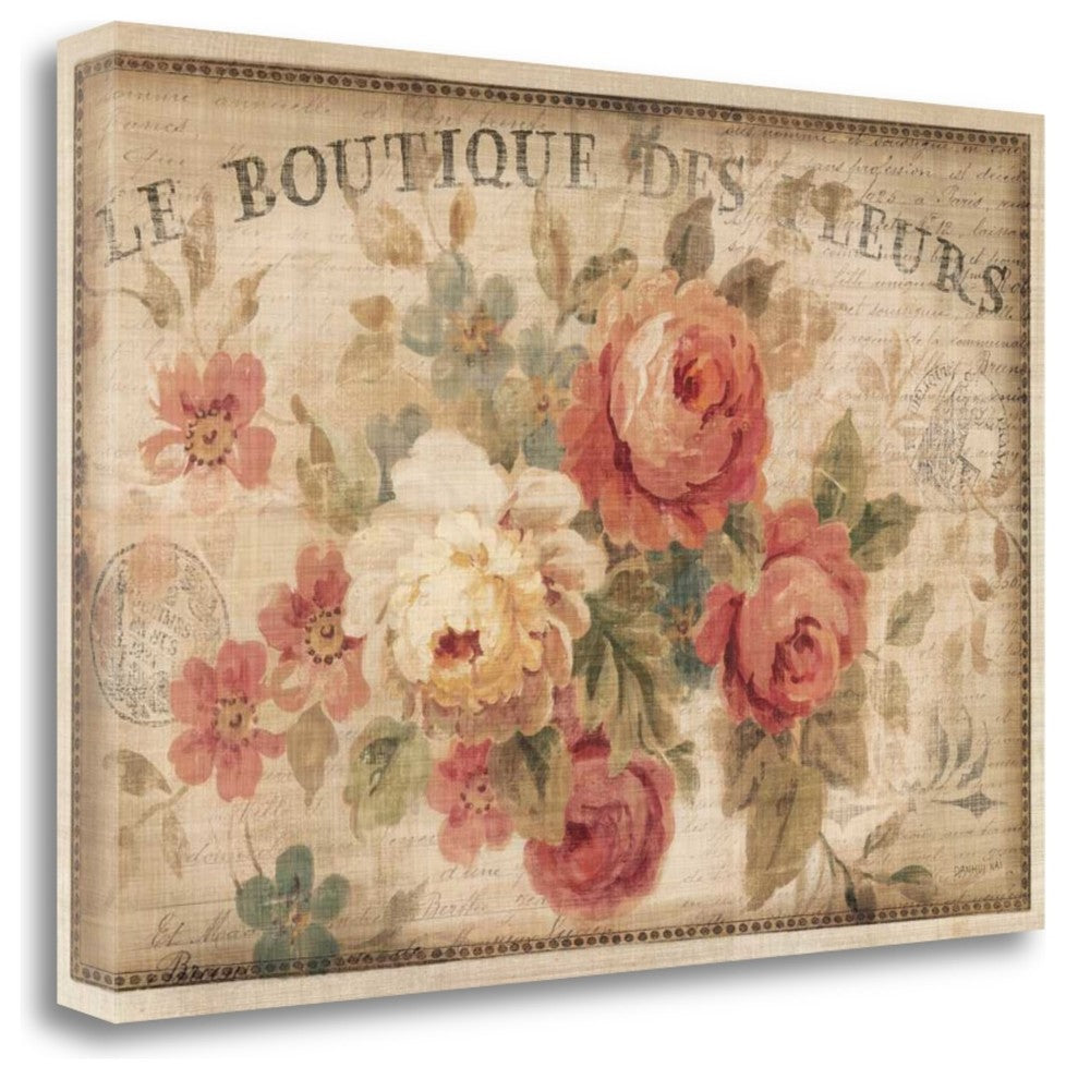 "Parisian Flowers III" By Danhui Nai, Giclee Print on Gallery Wrap Canvas
