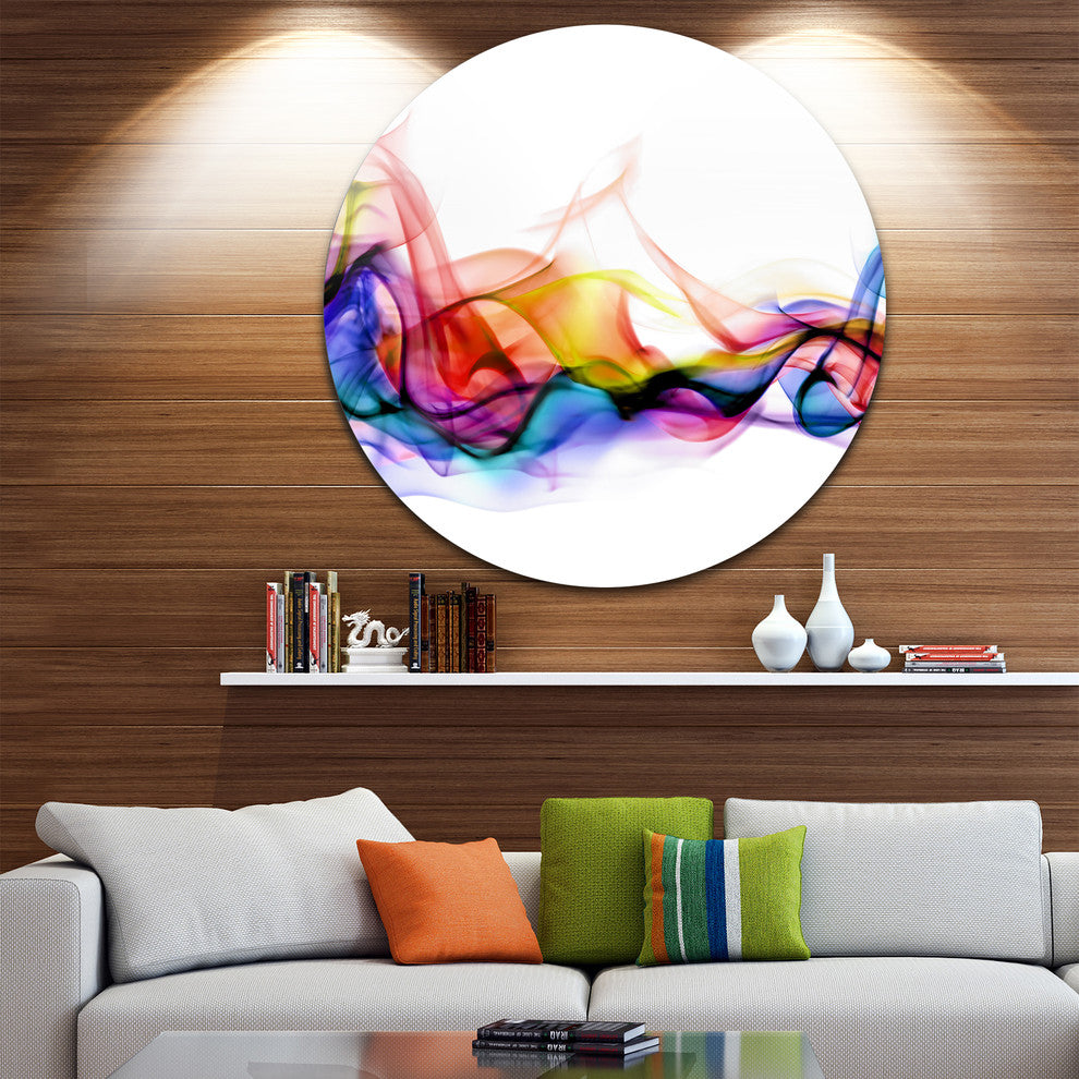 Abstract Smoke, Contemporary Round Metal Wall Art, 23"