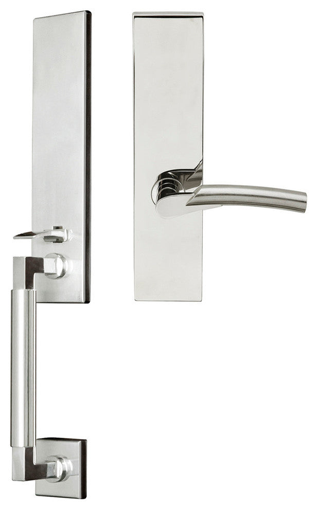 Phoenix Lever, Mortise Full Dummy Handleset, Left Hand, Polished Stainless Steel