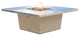 Square Fire Pit Table, 56x56, Propane, Brushed Aluminum Top, Beige