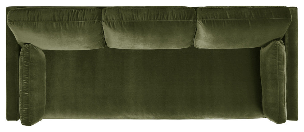 Knox 84" Modern Farmhouse Sofa, Olive Green Performance Velvet