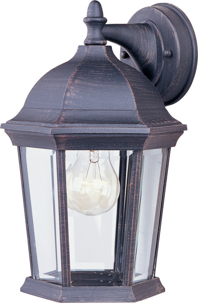 Builder Cast 1-Light Outdoor Wall Lantern, Rust Patina With Clear Glass