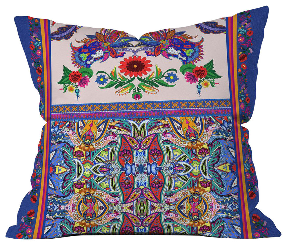 Juliana Curi Embroided Throw Pillow, 16"x16"