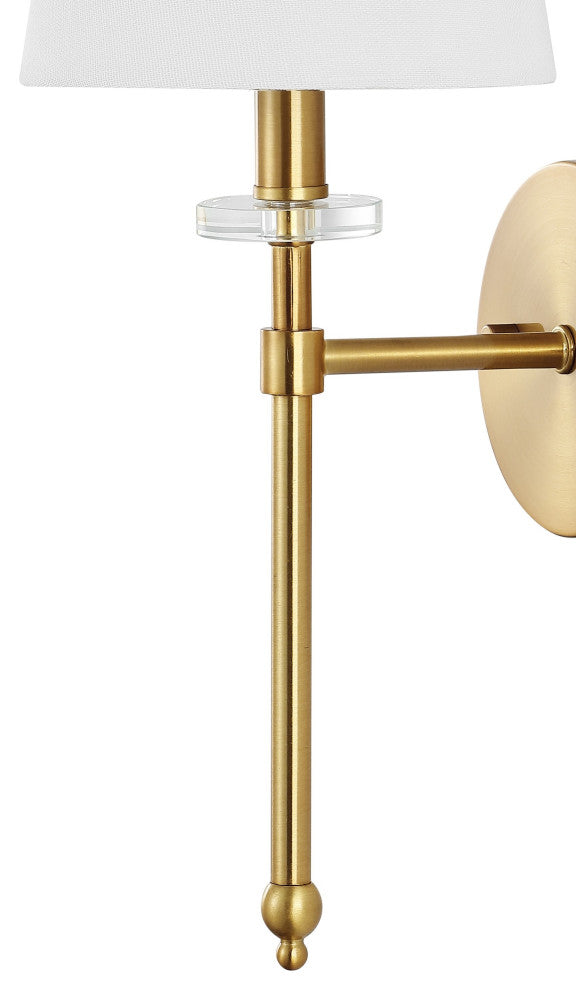 Olivia Modern Midcentury Iron LED Vanity, Brass Gold, 1-Light