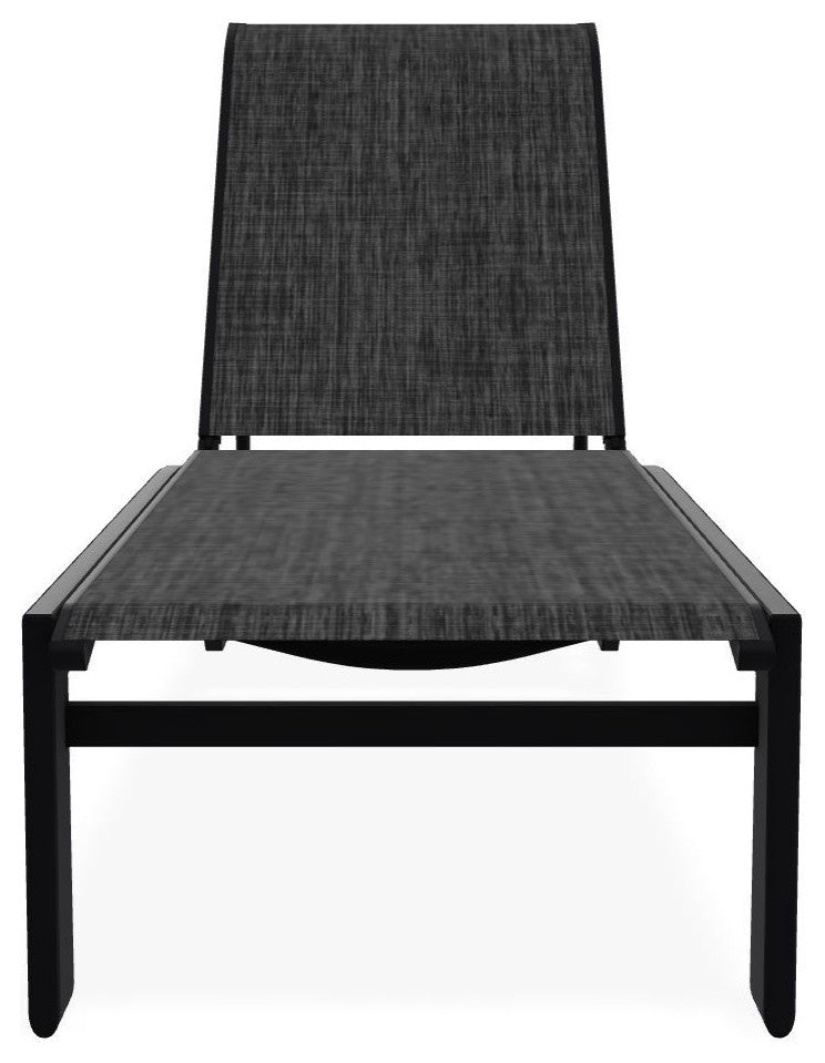 Kendall Sling Stackable Outdoor Chaise Lounge, Augustine Shadow/Black