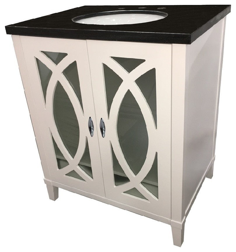 30" Single Sink Vanity, White
