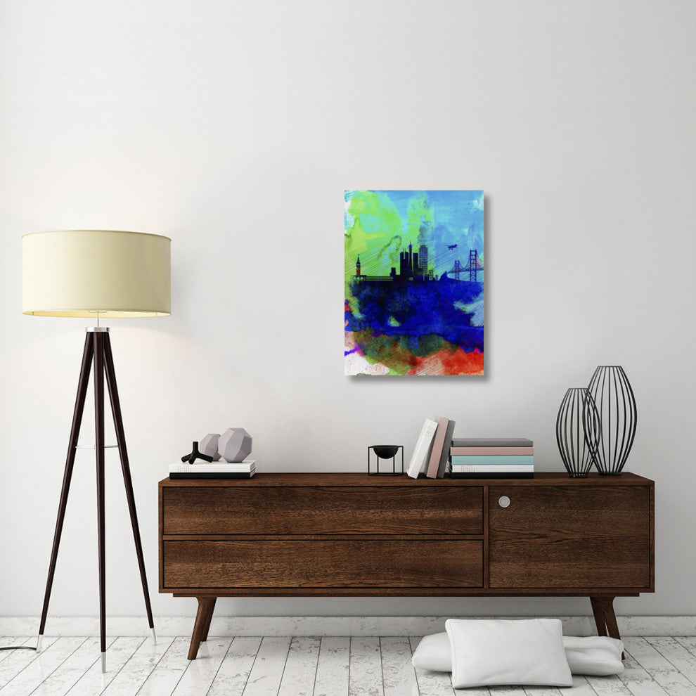 "San Francisco Watercolor Skyline 2" Fine Art Print