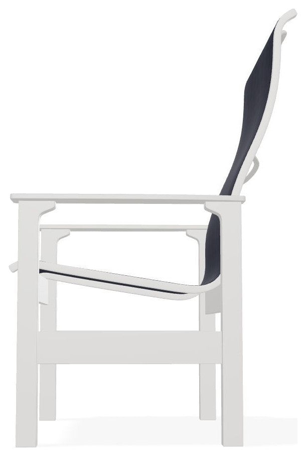Leeward Sling Outdoor Armchair, Moments Navy/Snow