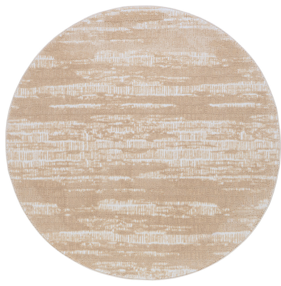 Caylee Abstract Machine Washable Area Rug, Sand 6'