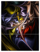 "Multicolored Stained Floral Shapes" Metal Wall Art, 3 Panels, 28"x36"