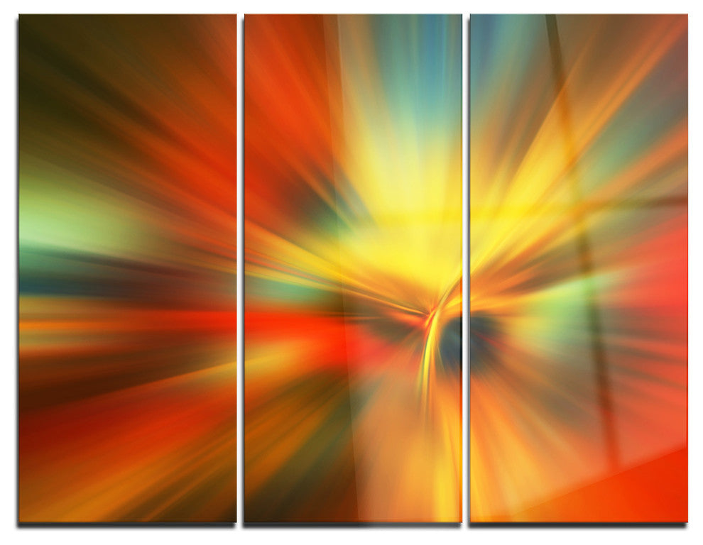 "Yellow Focus Color" Digital Metal Wall Art, 3 Panels, 36"x28"