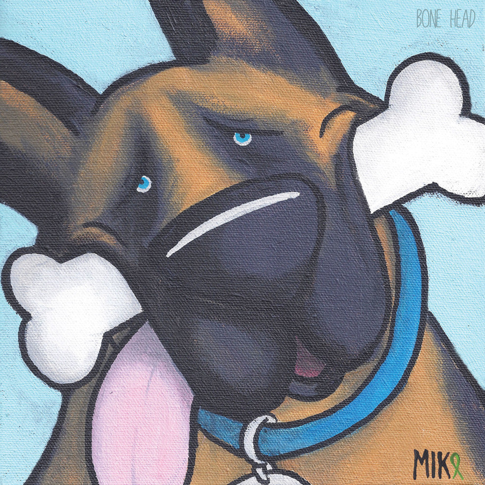 Marmont Hill, "Bonehead Shepherd" by Mike Taylor Print on Wrapped Canvas, 24x24