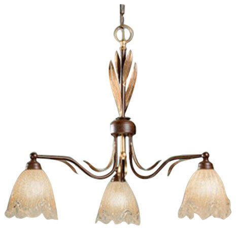 Linda 550 Chandelier, Rust Brown and Gold, Satin White