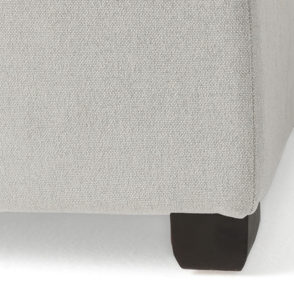 GDF Studio Carlyle Fabric Storage Ottoman, Light Gray Fabric