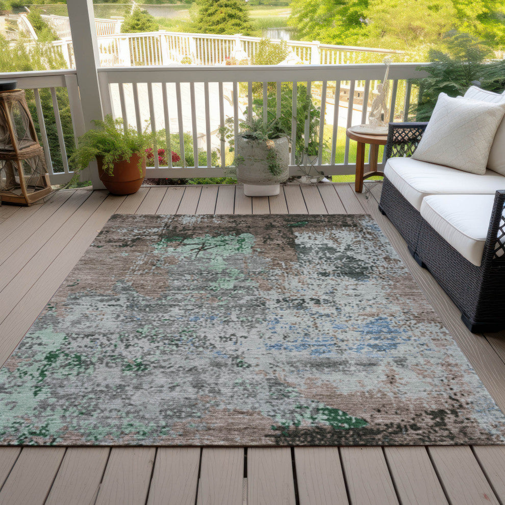 Machine Washable Indoor/Outdoor Chantille ACN1911 Taupe 8' x 10' Rug
