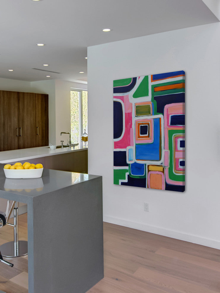 "Modern Angles" Painting Print on Wrapped Canvas, 40"x60"