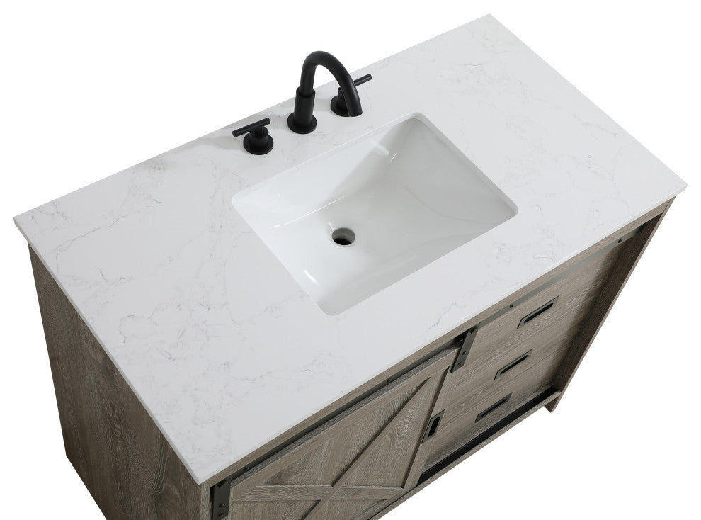 Home Living 42" Single Bathroom Vanity, Rustic Grey