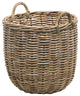 Rattan Kobo Round Storage Basket, Gray-Brown