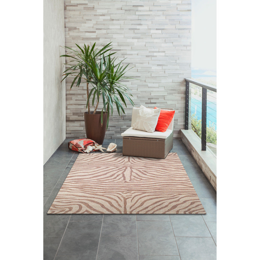 Ravella Zebra Indoor/Outdoor Rug, Brown, 8'3"x11'6"
