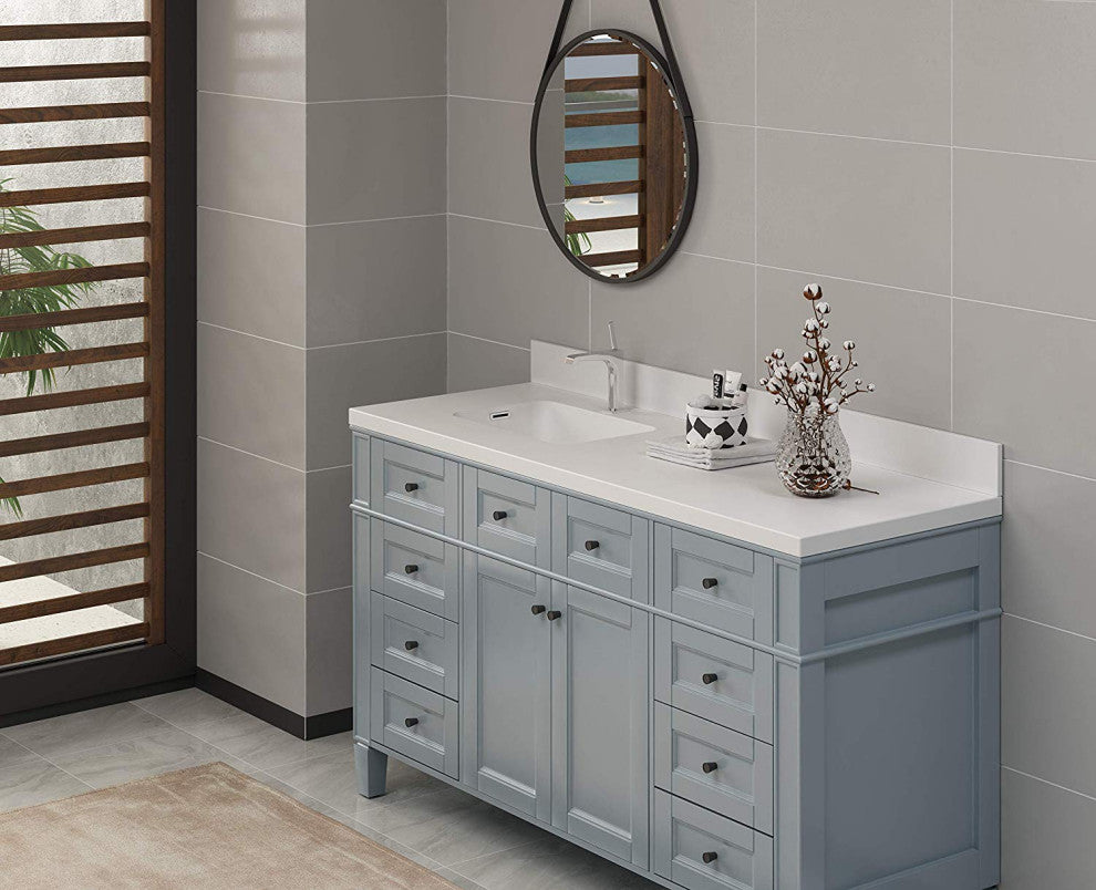 Dyconn Faucet True Solid Surface Single-Bowl Vanity Top (63" (Single Bowl))