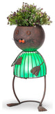 20.87" Solar Lighted Garden Meadow Cat Pot Head