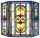 Chloe-Lighting Tiffany-Glass 3-Piece Folding Victorian Fireplace Screen