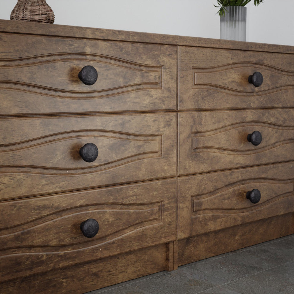 Round Black Wrought Iron Cabinet Knob Pull