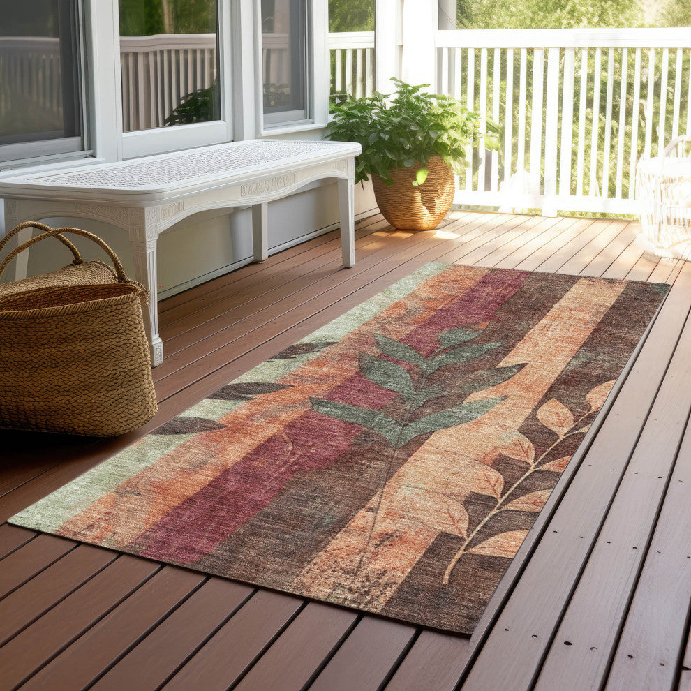 Machine Washable Indoor/Outdoor Chantille ACN1871 Clay 2'3" x 7'6" Runner Rug
