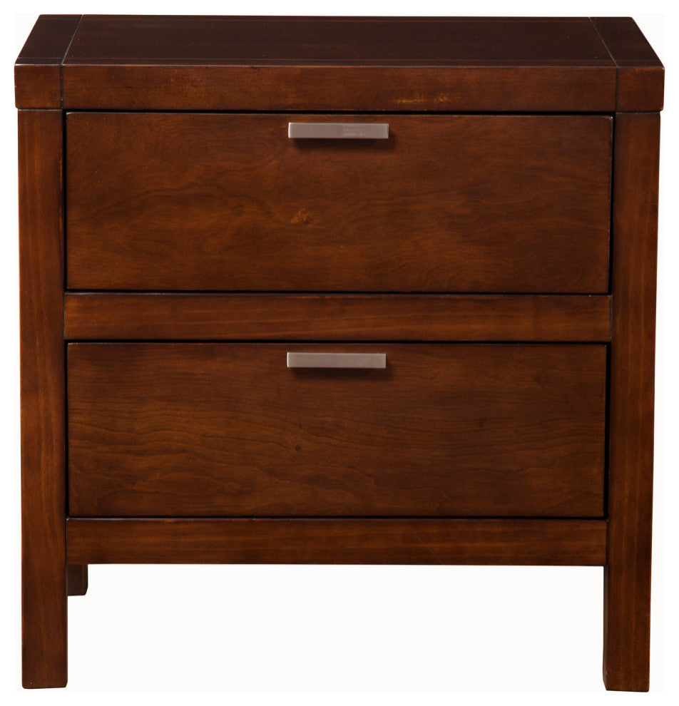 Carmel 2 Drawer Nightstand, Cappuccino