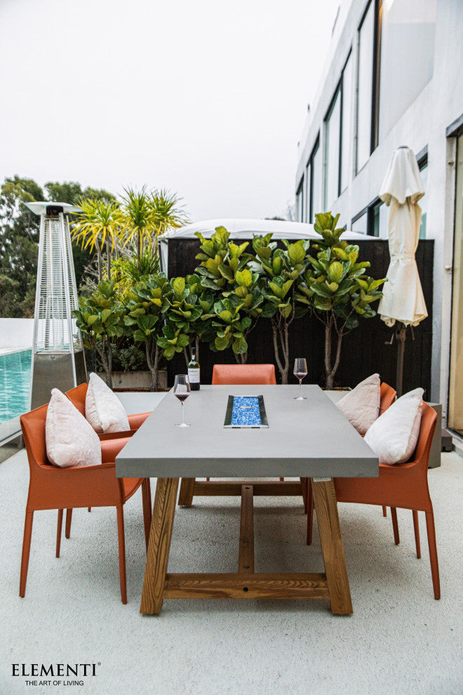 Sonoma Rectangle Gray Concrete Dining Natural Gas Fire Table by Elementi Fire