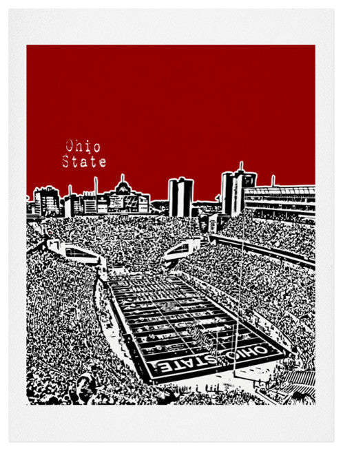 Deny Designs Bird Ave Ohio State Buckeyes Red Art Print