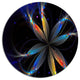 Abstract Fractal Flower On Black, Floral Round Wall Art, 11"