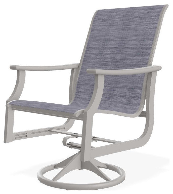 St. Catherine Sling Outdoor Swivel Rocker, Brooks/Warm Gray