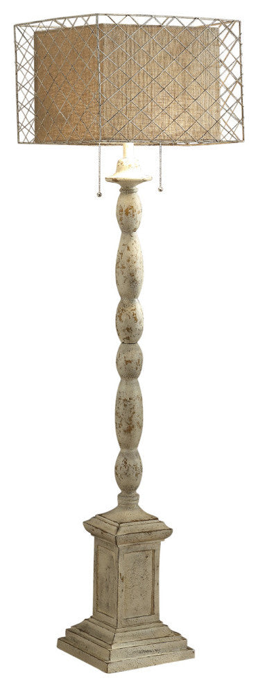 Holcomb Floor Lamp, Distressed White
