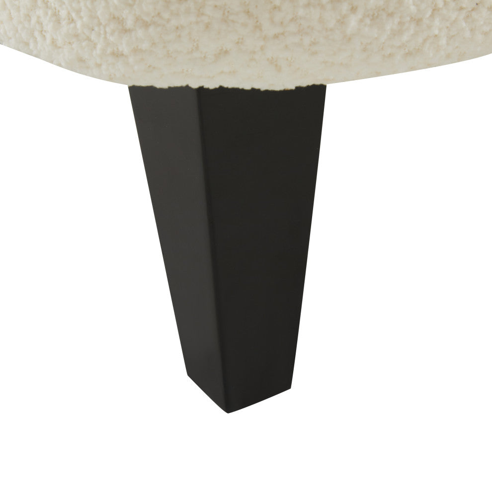Gerald Boucle Upholstered Club Chair and Ottoman Set, Off White