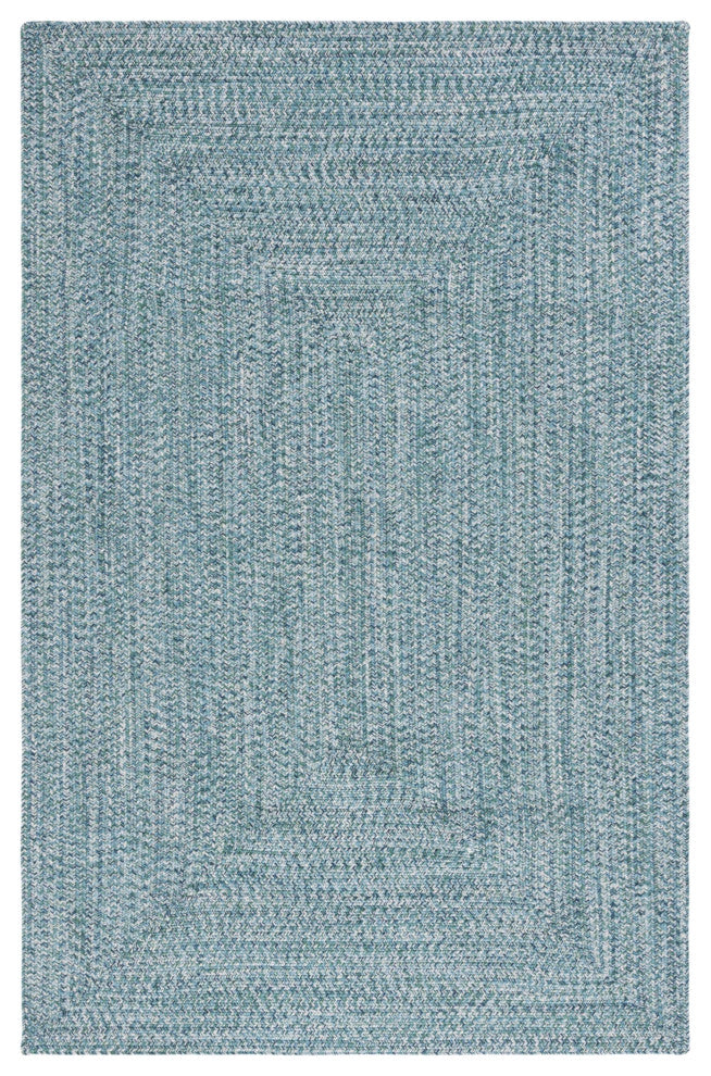 Safavieh Braided BRA201 Rug Machine-Washable, Teal/Green, 6'x8'