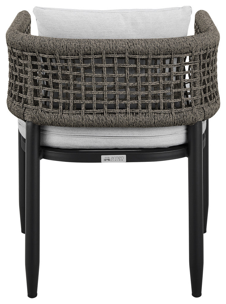 Alegria Outdoor Dining Chair in Aluminum with Gray Rope and Cushions - Set of 2