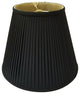 Deep Empire Side Pleat Basic Lampshade, Black, 9"x16"x12.25"
