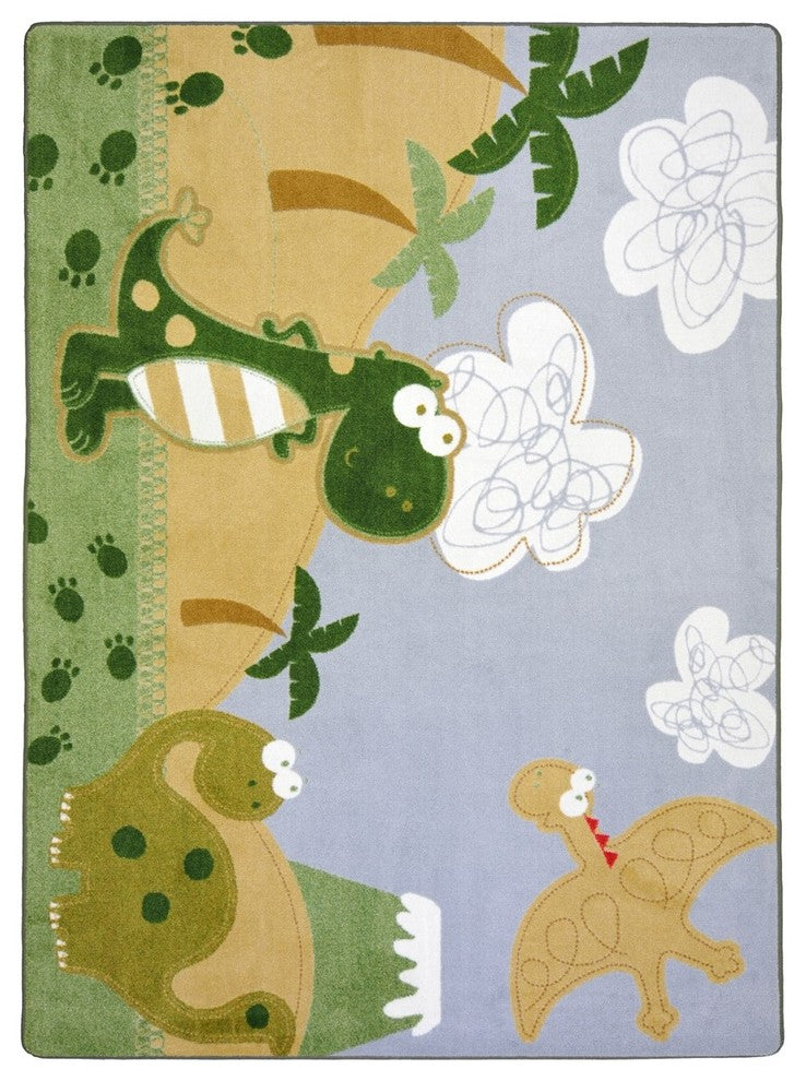 Kid Essentials Rug, Dino Fun, 5'4"x7'8"