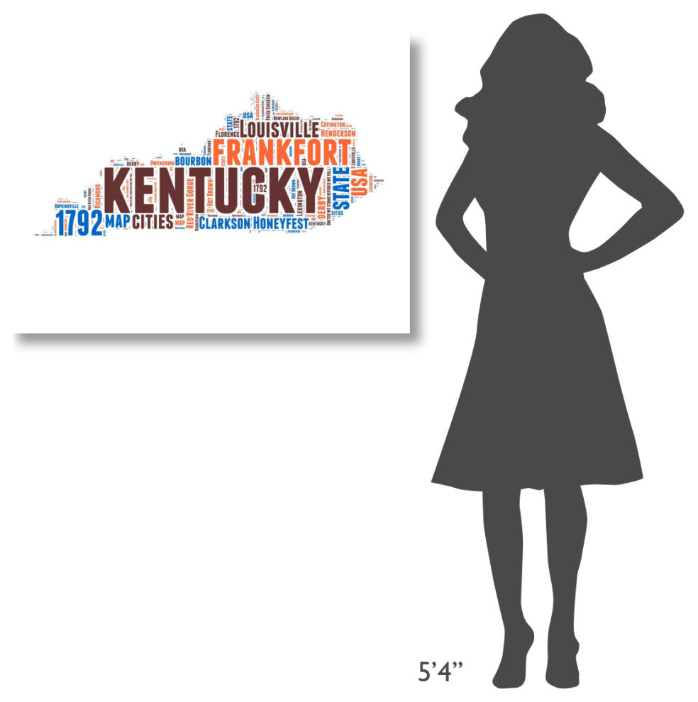 "Kentucky Word Cloud Map" Fine Art Print