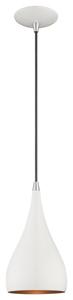 Livex Lighting Shiny White 1-Light Mini Pendant