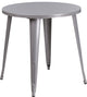 30" Round Silver Metal Indoor-Outdoor Table