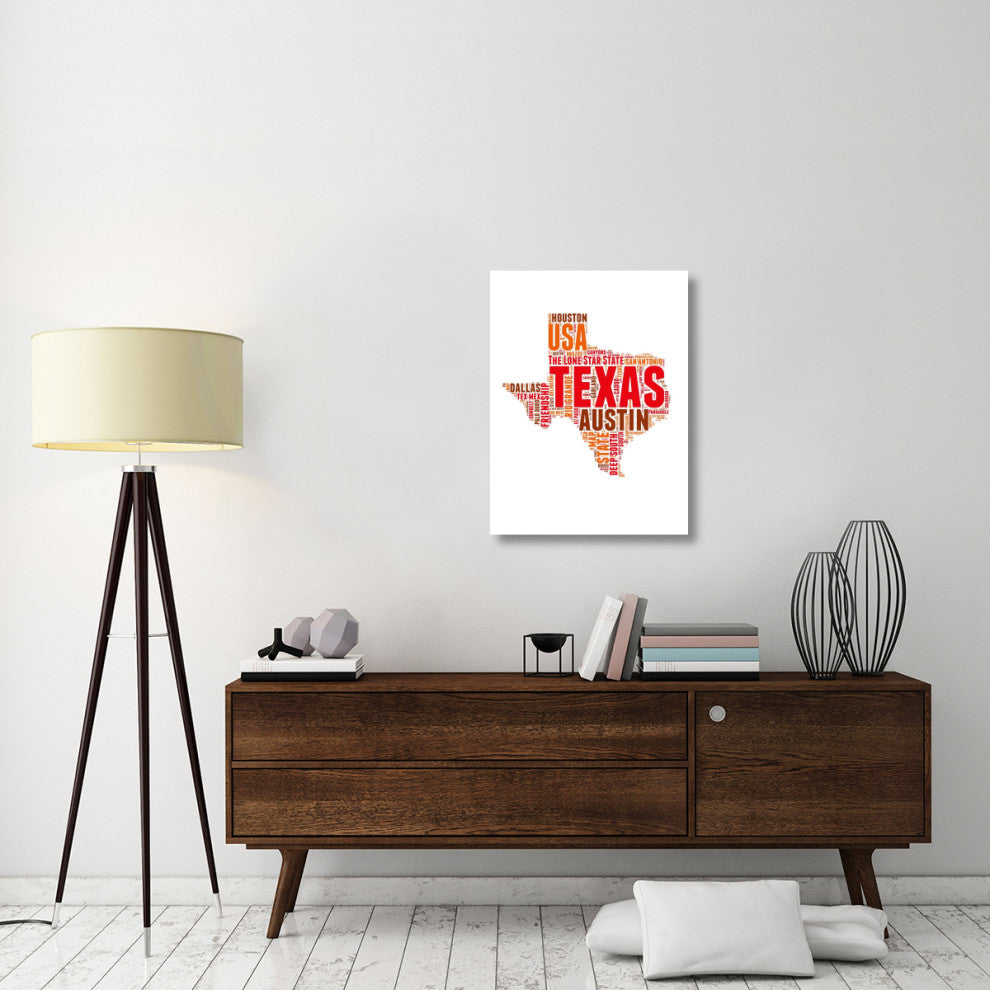 "Texas Word Cloud Map" Fine Art Print
