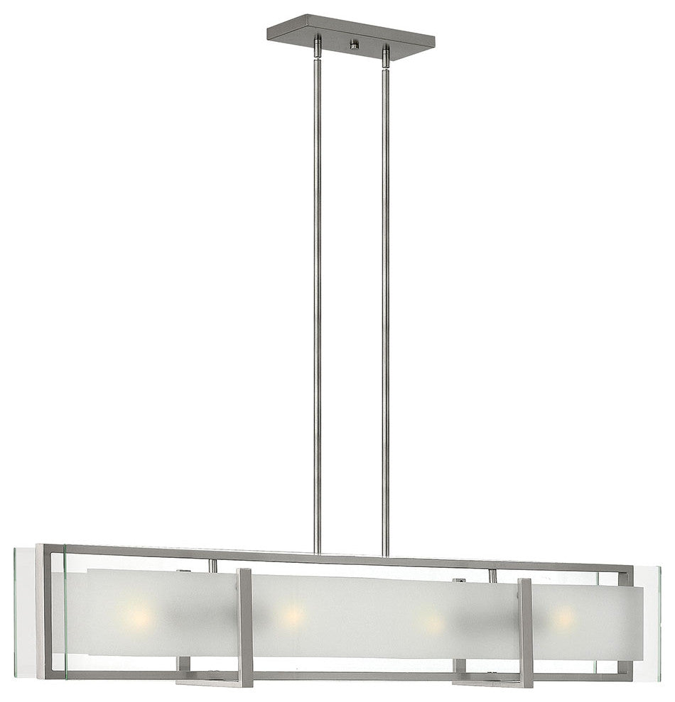 Hinkley Latitude Medium Four Light Linear, Brushed Nickel