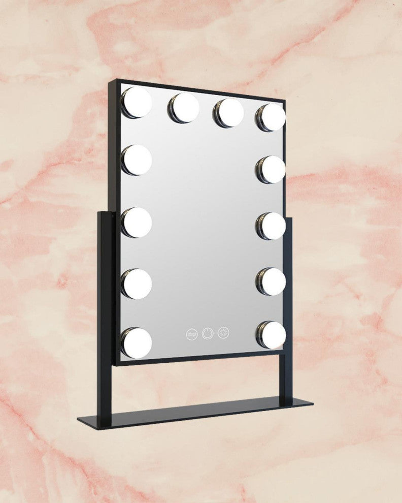 Hollywood Tri Tone XL LED Makeup Mirror with 360 Degree Swivel, Black