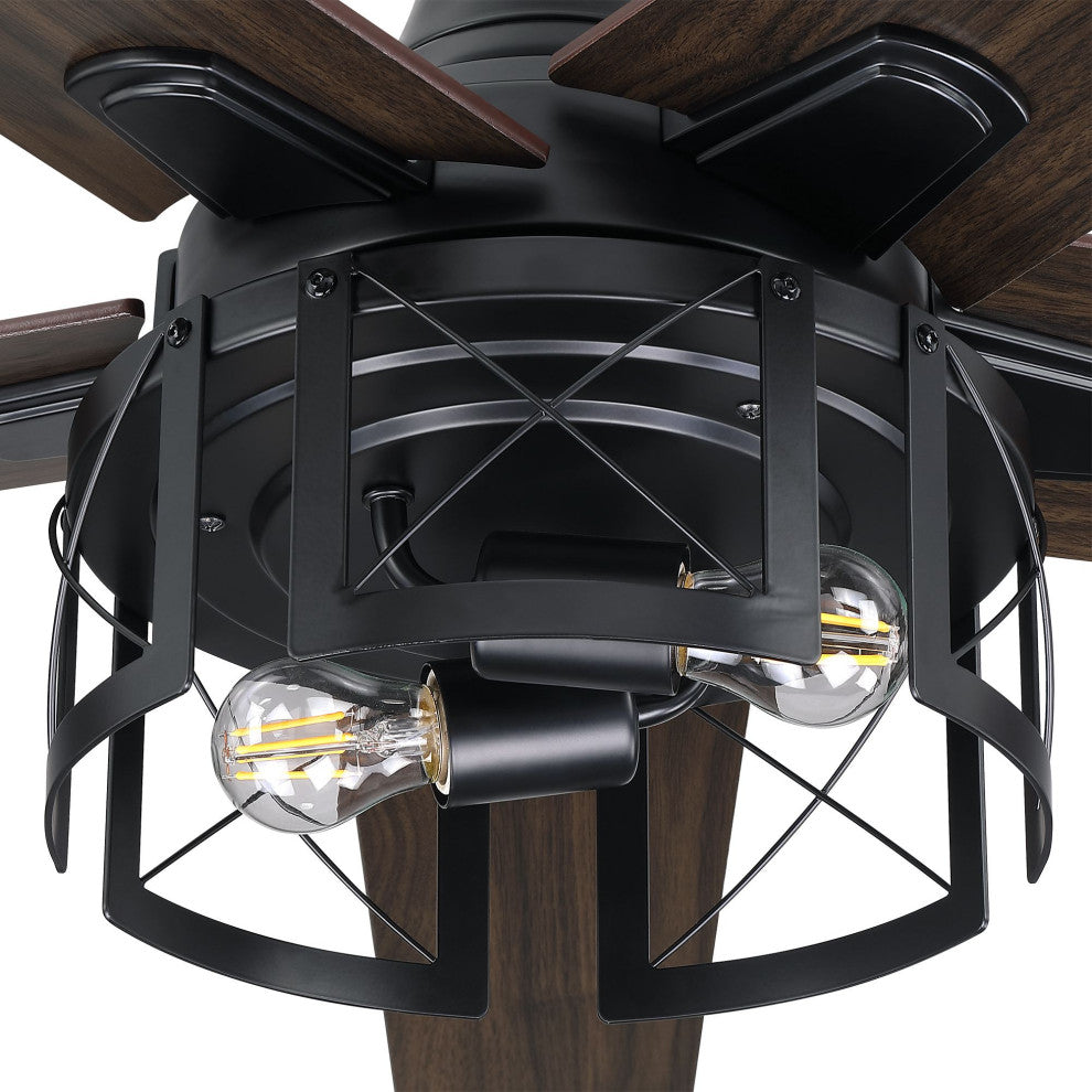 52 in. Reversible Blades Matte Black Ceiling Fan with Remote Control