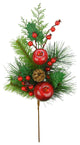 24" Christmas Apple,Berry, Holly leaf and Pine Cone Spray