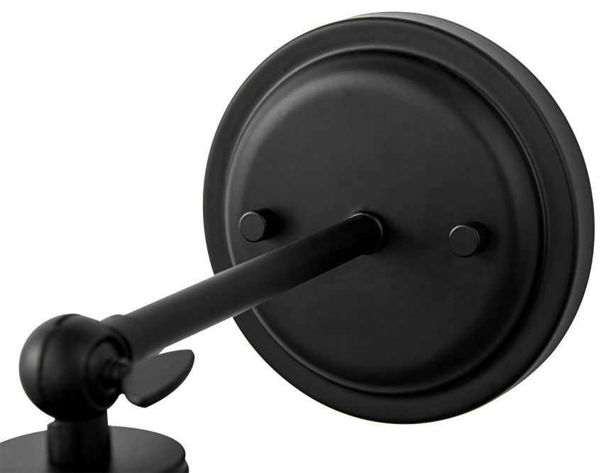 Industrial 1-Light Adjustable Black And Gold Dome Sconce